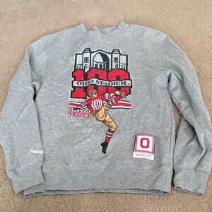 Mitchell & Ness Gray Ohio Stadium Centennial Sweatshirt